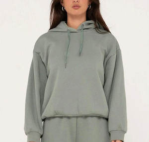 Sudadera con capucha de punto de invierno para mujer 100% algodón mezcla suave Casual suelta Fit manga larga Streetwear Tops - Product Image 4