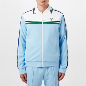 Ensemble de survêtement populaire pour la salle de sport, le fitness, la course à pied, l'entraînement, avec fermeture éclair, blocs de couleur, design élégant, vêtements de sport - Product Image 1