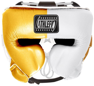 Athlefit Logotipo personalizado Adulto Transpirable Protector de cabeza Cómodo MMA Sparring Casco de entrenamiento Ganador Protector de cabeza Hecho de cuero - Product Image 1