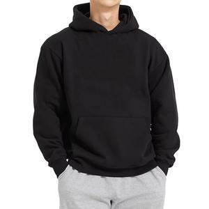 Sudadera con capucha de algodón 100% de gran tamaño para hombre, ropa de calle de alta calidad 360gsm, bordado personalizado, bolsillo de punto, talla grande, invierno, sólido - Product Image 5