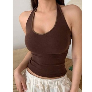 Logo personnalisé marque décontracté femmes CAMISOLE respirant Yoga Sportswear avec broderie solide motif fournisseur BD - Product Image 2