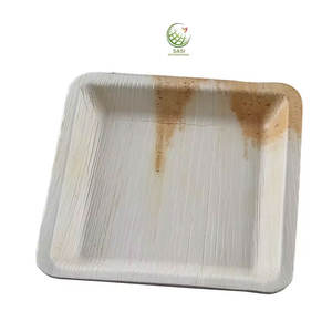 Plateaux rectangulaires plats de dîner biodégradables naturels 100% plateaux jetables de feuille de palmier pour des événements - Product Image 1