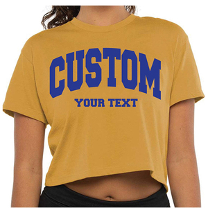 Camiseta corta informal para mujer al por mayor, Camiseta corta de algodón con logotipo personalizado para mujer, Top corto personalizado con logotipo - Product Image 2