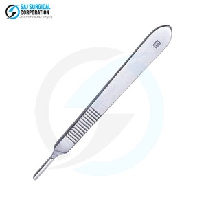 Manche de scalpel manuel de haute qualité pour la chirurgie générale, construction en acier inoxydable, certifié CE, excellent équilibre, précision - Product Image 6