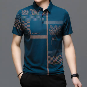 T-shirts de golf en polyester vierge sublimation logo personnalisé t-shirts polo impression coupe amincissante chemises à col roulé pour hommes - Product Image 3