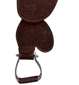 Selle d'équitation Cowgirl pour l'entraînement sur piste et le rodéo avec un design élégant et une conduite sûre en cuir véritable de l'Ouest - Product Image 2