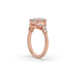 แหวนหมั้นเพชร1.50กะรัตทรงวงรีและกลมตัดในห้องปฏิบัติการขนาด14K/18K ทองคำขาว CVD HPHT เครื่องประดับงานแต่ง - Product Image 4