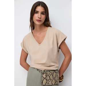 Camiseta Casual de Cuello Redondo y Manga Corta 100% Algodón - Product Image 1