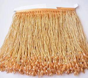 Garniture à franges perlées pendantes, drapé, perles lourdes, garnitures pour haute couture, costume de danse latine, robe de soirée - Product Image 1