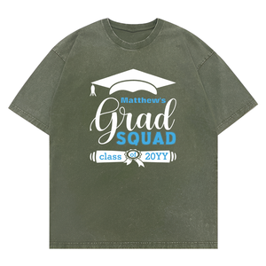 Maglietta Unisex personalizzata da uomo con <span class=keywords><strong>testo</strong></span> bianco e blu lavato con stampa Casual in poliestere/cotone ampia lavorata a maglia - Product Image 4