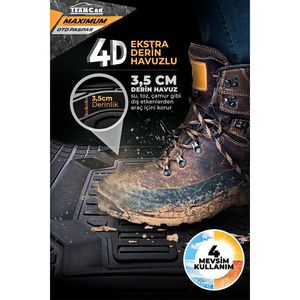 Teamcar พรมรถยนต์สำหรับรถ Suv,พรมรถยนต์อเนกประสงค์สีดำสามารถนำกลับได้กลิ่นหอม4 D - Product Image 4