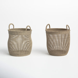 Ensemble de paniers en rotin tissé Delma, 2 pièces - Product Image 4