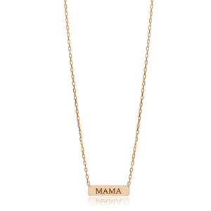 Mama Plain Charm Rectangle Collier en argent sterling 925 turc fait à la main en gros pendentif en argent sterling 925 - Product Image 6