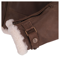 Chaqueta de Piloto para Hombre de Lona y Cuero de Pescado 2024, Transpirable, con Forro de Piel de Oveja Genuina, Estilo Casual de Invierno, con Cremallera y Efecto Lavado