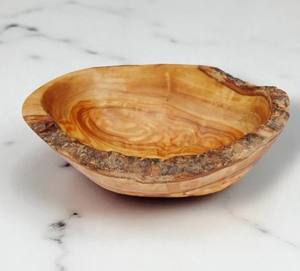 Bol en bois d'olivier de qualité supérieure |   Bol Rustique pour Snacks, Fruits, Bonbons Plateau de Service Alimentaire de Table Fait Main Personnalisé - Product Image 2