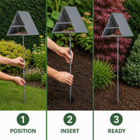 Support de mangeoire à oiseaux JH-Mech pour la décoration extérieure du jardin, imperméable, réglable en hauteur, en métal, avec déflecteur anti-écureuil pour poteau de mangeoire à oiseaux