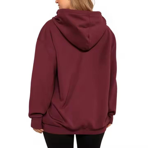 Haute qualité sweat à capuche pour femme coupe ample polaire goutte épaule surdimensionné Streetwear coupe-vent sweats à capuche respirant - Product Image 3