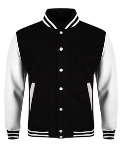 Veste universitaire d'hiver pour homme avec manches en cuir véritable, fermeture éclair, tissu en laine tricotée 2026 - Product Image 1