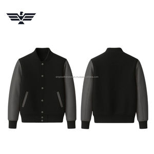 Custom Men's Varsity/Letterman/<b>Baseball</b>/<b>Bomber</b> <b>Jacket</b> | Coated Stand Collar Winter <b>Jacket</b> with Custom Color & Logo Options - Product Image 5