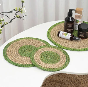 High Quality Handmade Wooden Dining Table Coaster Household Rattan Pattern Pad <b>Kitchen</b> <b>Accessories</b> Home Vietnam - Product Image 6
