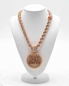 Pendentifs et breloques de luxe ronds en argent sterling 925 plaqué rhodium pour hommes et femmes, entièrement sertis de moissanite, style hip-hop, très brillants - Product Image 5