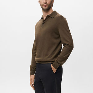 Prix de gros, pull en coton 100% uni, col roulé, tricoté, coupe décontractée, couleur personnalisée, logo OEM - Product Image 4