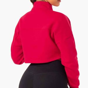 Sudadera Vintage de Algodón Pesado con Lavado Ácido y Estilo Urbano para Mujer, Personalizada, Desgastada, Transpirable, con Media Cremallera Frontal Larga - Product Image 3