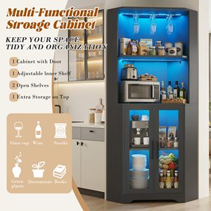 <span class=keywords><strong>Vitrine</strong></span> d'<span class=keywords><strong>angle</strong></span> moderne avec éclairage LED, portes en verre, meuble de rangement pour vin, <span class=keywords><strong>vitrine</strong></span> pour salon DR533 - Product Image 6