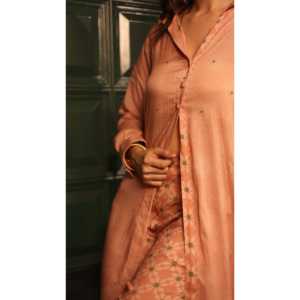 Conjunto Casual Moderno Stardust Mocha de 2 Piezas, Top y Pantalones de Crepé de Viscosa/Algodón Estampado de Manga Larga, Tallas XS-XXL, Ropa de Verano - Product Image 2