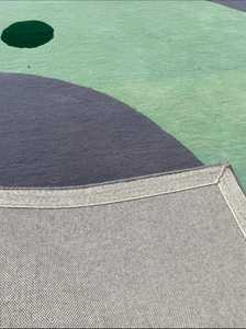 พรมปูพื้นลายดอกไม้งานแฮนด์เมด100% ผ้าวูลทรงห่วงตัดสำหรับห้องนั่งเล่นและห้องเด็กทันสมัยพรมห้องโถง - Product Image 2