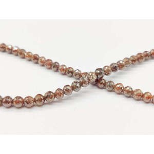 Perles de diamant rouge naturel 4,5 mm, perles rondes couleur champagne, fils pour la fabrication de bijoux avec diamants en vrac - Product Image 3