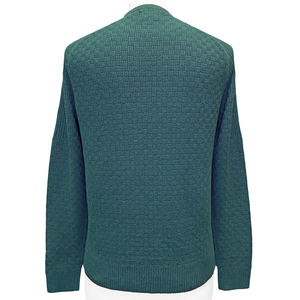 Pull-over à col ras du cou à manches longues personnalisé à la mode pour hommes hiver coton nylon laine tricoté texturé respirant - Product Image 2