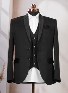 Costume trois pièces noir élégant pour hommes, idéal pour les mariages, les bals et les événements professionnels, disponible en gros. - Product Image 4