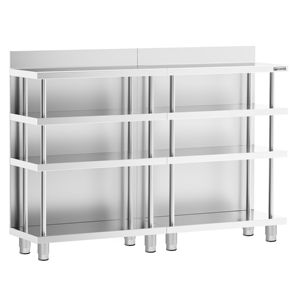 โต๊ะทำงานบาร์เชิงพาณิชย์ - สแตนเลส - 1600x400 มม. - พร้อมชั้นวาง 4 ชั้น - Product Image 3