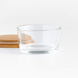 Round <b>Glass</b> Storage Container <b>with</b> mango <b>wood</b> <b>Lid</b> - Product Image 6