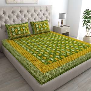 New Premium Hand <b>Block</b> Printed bedsheet famous indian bagru print 100% cotton natuaral <b>colour</b> design very popular - Product Image 2