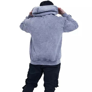 Nuevas sudaderas con capucha de lavado ácido para hombres a precio al por mayor, sudaderas con capucha sostenibles transpirables de gran tamaño para hombres, servicio OEM - Product Image 6