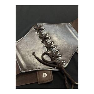 Cinturón de corsé elástico con detalle de cordones para mujer, cinturón para chaqueta, cinturón para vestido, cinturón para camisa - Marrón - Product Image 1