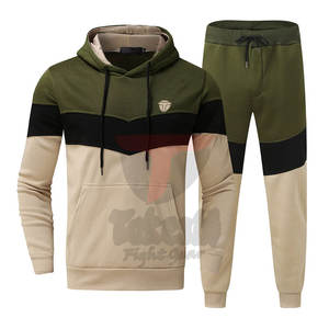 Ensemble de survêtement d'hiver pour hommes grande taille, 100% coton, motif uni, respirant, séchage rapide, léger, haute qualité - Product Image 1