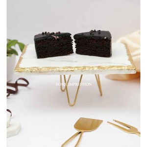 Deluxe Quality Handmade Eco-Friendly Modern Stylish Design Marble/Wood/Aluminum <b>Cake</b> Stand <b>Cake</b> <b>Server</b> Spoons Knifes Top Selling - Product Image 3