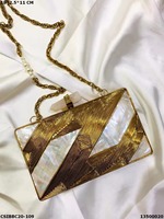 Sac de Soirée Élégant pour Femme et Fille, Pochette Rigide Faite Main en Nacre, Sac à Main Portable de Créateur avec Strass Acryliques Fantaisie – Meilleur Prix Jamais Venu