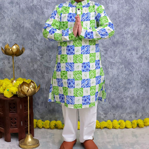 Pijama Kurta para niños de tamaño personalizado de último diseño para ropa de boda Vestido informal indio para niños a precio a granel - Product Image 1