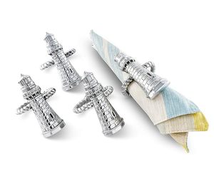 Anneau de serviette phare en aluminium Mer côtière Océan pour centres de table de mariage Anneau de serviette de table unique pour la décoration intérieure - Product Image 5