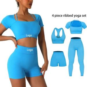 Outdoor Seamless <b>Sets</b> Blank Sport Legging and Bra Yoga <b>Set</b> Best Quality Customized Printing Light Weight Women Yoga <b>Set</b> - Product Image 6