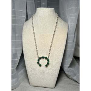 Collier Virginia Sandoval avec perle d'eau douce, malachite et argent sterling plaqué or, chaînes tendance pour femmes, cadeau classique - Product Image 2