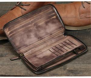 Portefeuille court en cuir véritable de luxe à la mode avec logo personnalisé, blocage RFID, broderie, design à boucle, en cuir de vache pliable pour homme - Product Image 2