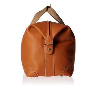 Leather Weekender <b>Duffel</b> <b>Bag</b> With Zipper Closure And Red Patch For Travel - Product Image 3
