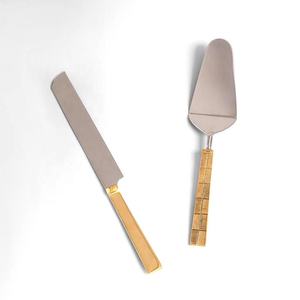 Ensemble de découpe et de service de gâteaux en métal de qualité supérieure, couleur argent et or, dernier design, pour restaurant et maison, fait main - Product Image 4