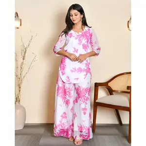 Conjunto de Dos Piezas de Verano para Mujer Angelina, Estampado Floral Rosa, Chifón Puro, Traje de Cordón, Tallas XS y XXS Disponibles, Pedido Mínimo de 3 Piezas - Product Image 6