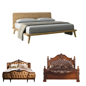 Ensemble complet de luxe moderne en bois massif très grand lit double pour chambre d'hôtel Style minimaliste en bois massif - Product Image 4